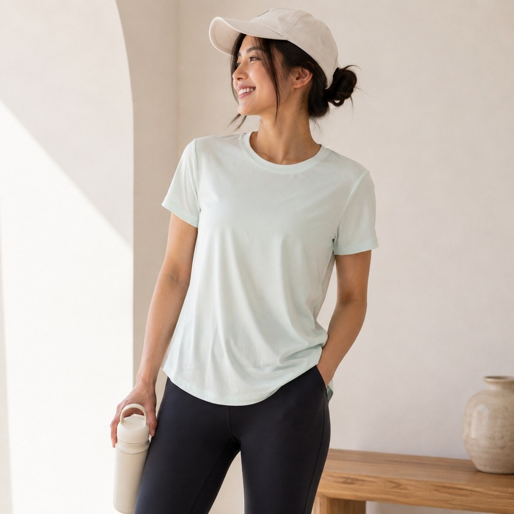 Calia Women Seamless Tee XL Glacier Mint Activewear Workout Gym Sporty Top